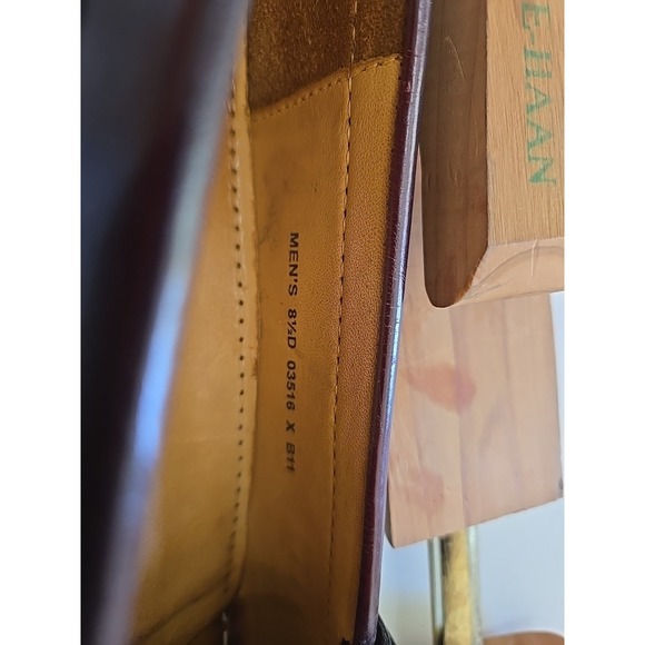 Vintage Cole Haan 8.5 Monk Strap Loafers Burgundy Leather Kiltie Dress  Shoes - Picture 9 of 14